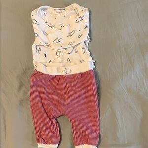 Baby Outfit with Red Striped Pants